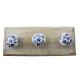 Blue Star Ceramic Floral Wooden Hook